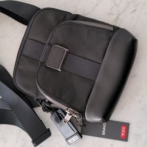 Tumi Alpha Bravo Barksdale Ballistic Nylon and Leather Crossbody Bag
